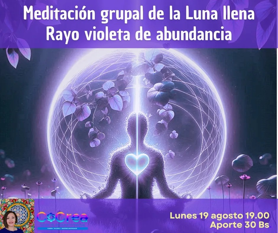 Curso de meditación a colores: Violeta de la Luna Llena en Acuario