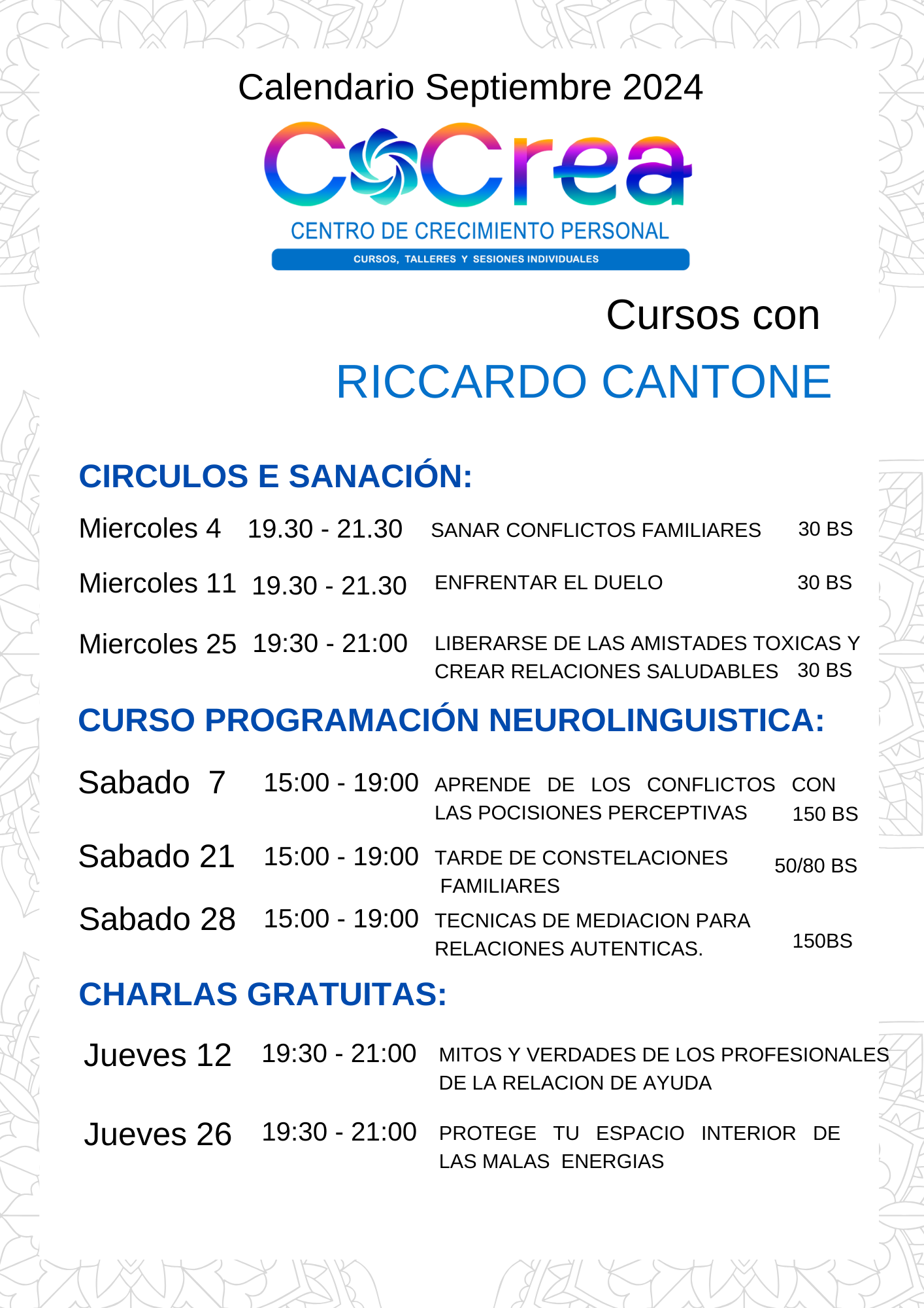 Calendario septiembre